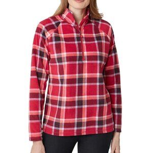 NWT Eddie Bauer Women Long Sleeve Red  1/4  Zip Fleece Pullover / Top, size S